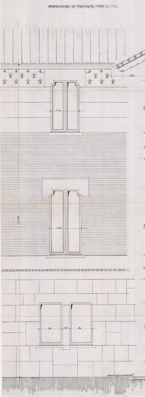 Particolare - progetto edilizio casa Nuvoli/Frapolli (ASCT, PE I cat. 1910/799)