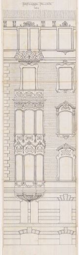 Particolare facciata-progetto edilizio casa Benazzo/Benazzo (ASCT, PE I cat. 1908/241)