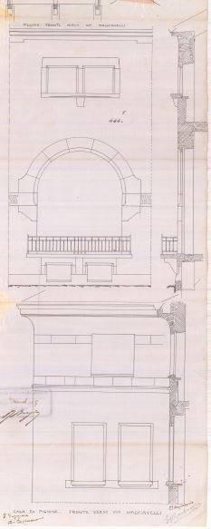 Particolare - progetto edilizio casa Barbavara di Gravellone/Torasso (ASCT, PE I cat. 1905/444)