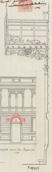 Particolare fianco - progetto edilizio casa Guazzone/Vandone (ASCT, PE I cat. 19012/840)