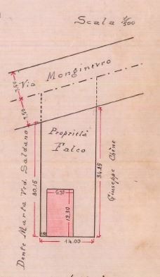 Scala a 1/500 - progetto edilizio casa Società Cooperativa per Abitazioni Civili/Gribodo (ASCT, PE I cat. 1904/208)