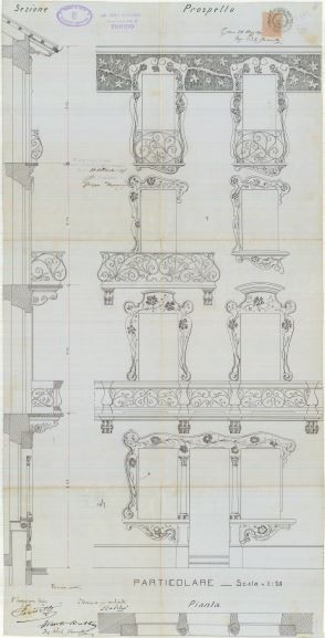 Particolare - progetto edilizio casa Saccareli/Saccarelli (ASCT, PE I cat. 1901/187)