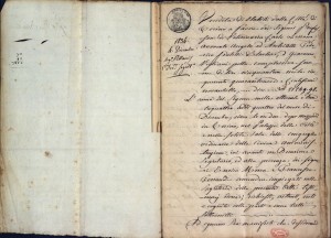 Vendita di stabili dalla Città di Torino con Planimetria dei terreni siti in Borgo Nuovo, 1834, f.2. Biblioteca civica centrale, Cartografico  8/8.6. 02 © Biblioteche civiche torinesi