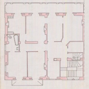 Pianta primo piano - progetto edilizio casa Menzio/Premoli (ASCT, PE I cat. 1906/41)