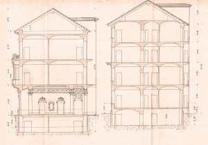 Sezione trasversale-progetto edilizio casa Borsalino/Ceresa (ASCT, PE I cat. 1905/66)