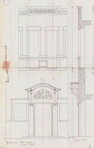 Particolare Fronte Nord - progetto edilizio casa Bass/Torasso (ASCT, PE I cat. 1910/451)