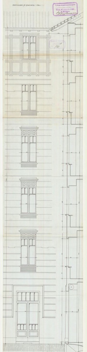 Particolare - progetto edilizio casa Aliberti/Frapolli (ASCT, PE I cat. 1912/760)