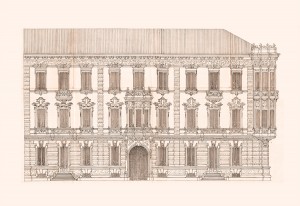 Facciata-progetto edilizio casa Borsalino/Ceresa (ASCT, PE I cat. 1905/66)