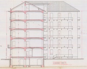 Sezione AB - progetto edilizio casa Carrera/Gussoni (ASCT, PE I cat. 19010/444)