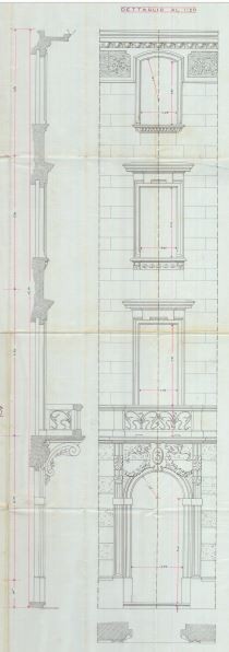Particolare - progetto edilizio casa Arnò/Velati-Bellini (ASCT, PE I cat. 1905/360)