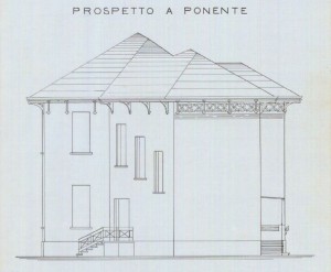 Facciata ovest - progetto edilizio casa Marentino/Vandone Di Cortemiglia (ASCT, PE I cat. 1903/254)