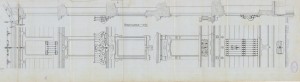 Particolare facciata - progetto edilizio casa Bellia/Mollino (ASCT, PE I cat. 1901/90)