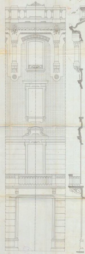 Particolare decorazione - progetto edilizio casa Florio/Velati-Bellini (ASCT, PE I cat. 1905/122)