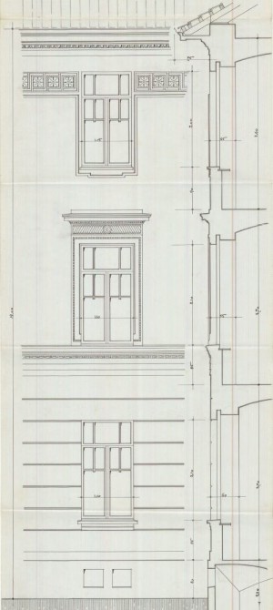 Particolare facciata - progetto edilizio casa De Francisco/Frapolli (ASCT, PE I cat. 1912/440)