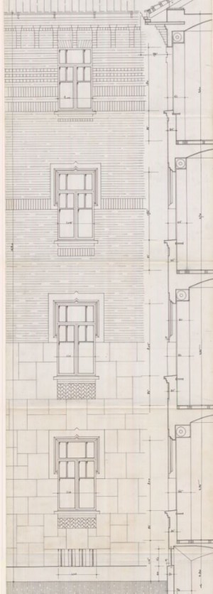 Particolare facciata - progetto edilizio casa Gamna/Frapolli (ASCT, PE I cat. 1912/384)
