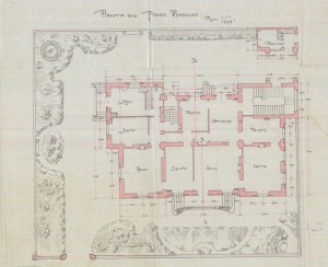 Pianta del pian terreno - progetto edilizio casa Losio (ASCT, PE I cat. 1902/181)