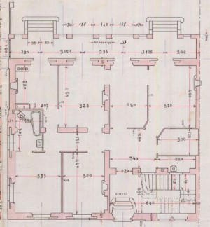 Pianta secondo piano - progetto edilizio casa Menzio/Premoli (ASCT, PE I cat. 1906/41)