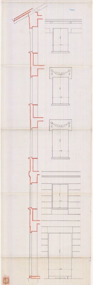 Particolare - progetto edilizio casa Aliberti/Frapolli (ASCT, PE I cat. 1912/23)