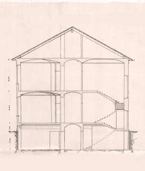 Sezione trasversale-progetto edilizio casa Farello-Griffa/Ceresa (ASCT, PE I cat. 1904/279)
