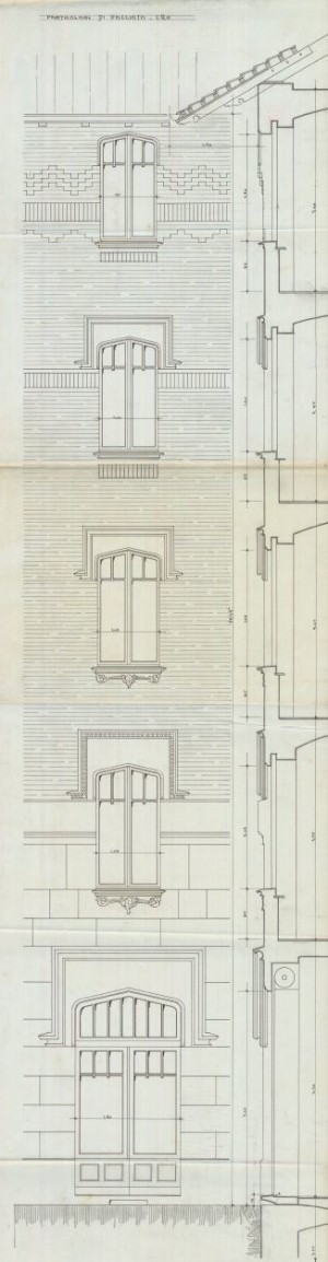 Particolare - progetto edilizio casa Nicolis/Frapolli (ASCT, PE I cat. 1912/269)