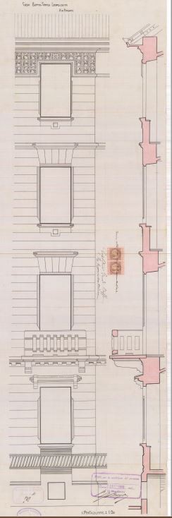 Particolare - progetto edilizio casa Gandi-Boffa/Mollino (ASCT, PE I cat. 1910/929)