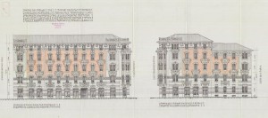 Facciate - progetto edilizio casa Rinaldi/Fenoglio (ASCT, PE I cat. 1907/384)