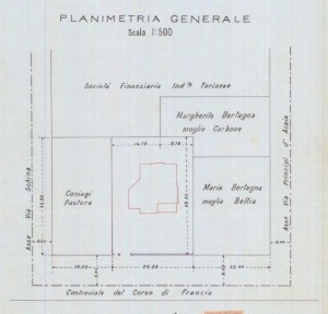 Planimetria - progetto edilizio casa Marentino/Vandone Di Cortemiglia (ASCT, PE I cat. 1903/254)