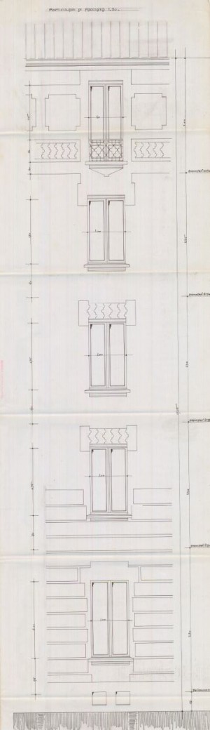 Particolare - progetto edilizio casa Nicolis/Frapolli (ASCT, PE I cat. 1910/624)