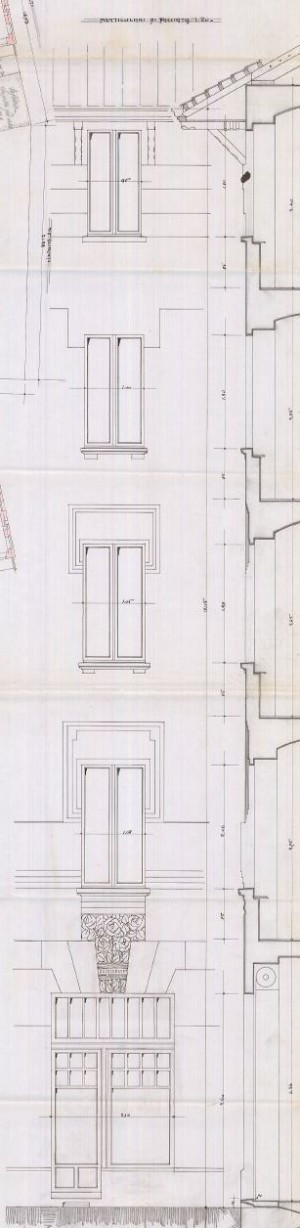 Particolare - progetto edilizio casa Nicolis/Frapolli (ASCT, PE I cat. 1911/108)