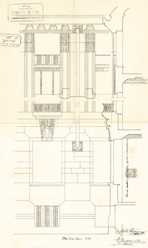 Particolare-progetto edilizio casa Bellia/Ballatore di Rosana (ASCT, PE I cat., 1912/261)