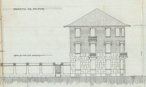 Facciata su via Palmieri - progetto edilizio casa Vacca/Frapolli (ASCT, PE I cat. 1912/146)