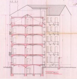 Sezione AB - progetto edilizio casa Sogno (asct, pe i CAT. 1911/62)
