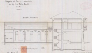 Sezione trasversale - progetto edilizio casa Quadra/Vandone (ASCT, PE I cat. 1905/121)
