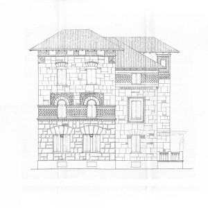 Facciata laterale - progetto edilizio casa Wolf/Ceresa (ASCT, PE I cat. 1912/913)