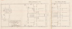 Planimetria - progetto edilizio casa Gribaldo/Mollino (ASCT, PE I cat. 1906/115)