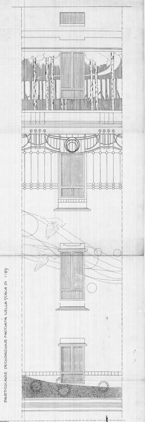 Particolare facciata - progetto edilizio casa Bonelli (ASCT, PE I cat. 1904/23)