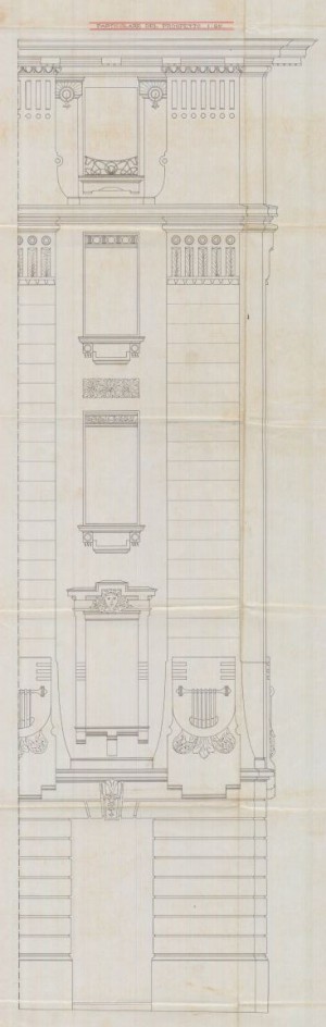 Particolare decorazione - progetto edilizio casa Florio/Velati-Bellini (ASCT, PE I cat. 1904/343)