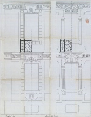 Particolari facciata - progetto edilizio casa Perino/Bonicelli (ASCT, PE I cat. 1901/88)