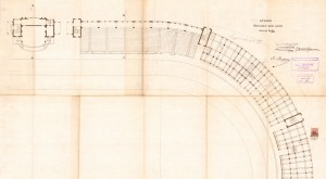 Particolare pianta - progetto edilizio Stadium (ASCT, PE I cat. 1910/570)