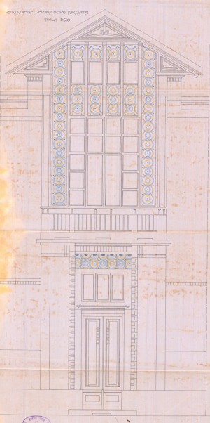 Particolare facciata giardino-progetto edilizio casa Toffaloni/Bonelli (ASCT, PE I cat. 1905/431)