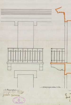 Particolare - progetto edilizio casa Pautasso/Frapolli (ASCT, PE I cat. 1911/543)