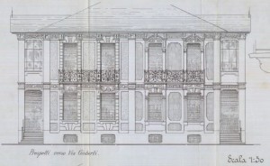 Facciata via Gioberti - progetto edilizio casa Perino/Bonicelli (ASCT, PE I cat. 1901/88)