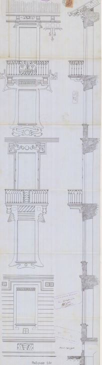 Particolare - progetto edilizio casa Malcotti/Mollino (ASCT, PE I cat. 1902/180)
