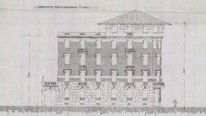 Facciata su via Colombo - progetto edilizio casa Guanzini/Frapolli (ASCT, PE I cat. 1911/499)