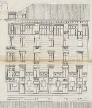 Facciata su via Marco Polo - progetto edilizio casa Zorio/Frapolli (ASCT, PE I cat. 1912/306)