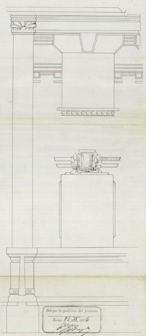 Particolare decorazione - progetto edilizio fabbricato FIAT/Premoli (ASCT, PE I cat. 1906/465)