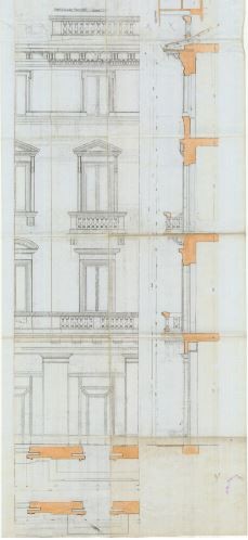 Particolare facciata - progetto edilizio casa Cassinis/Ceresa (ASCT PE I, cat. 1914/561)