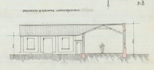 Prospetto laboratorio - progetto edilizio casa Vacca/Frapolli (ASCT, PE I cat. 1912/146)