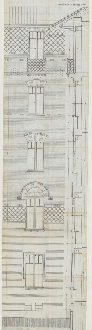Particolare - progetto edilizio casa Zorio/Frapolli (ASCT, PE I cat. 1913/49)