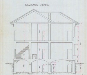Sezione trasversale - progetto edilizio casa Marentino/Vandone Di Cortemiglia (ASCT, PE I cat. 1903/254)